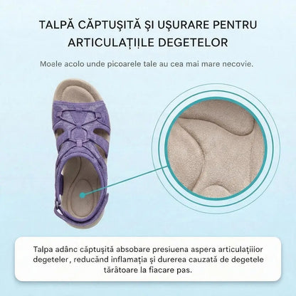Sandale ortopedice sport cu plasă respirabilă – model reglabil cu mai multe barete, ideale pentru degete în ciocan
